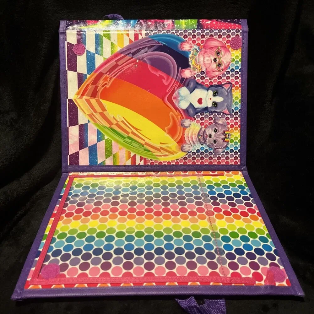 Lisa Frank TIKANNI HUSKY Trifold Portfolio Storage Case Folder School Art